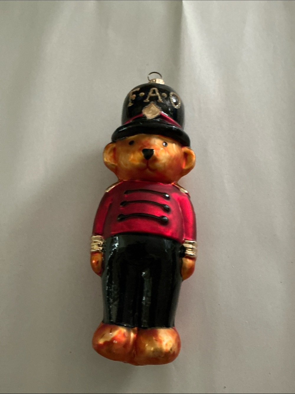 VINTAGE 90s Radko FAO SCHWARZ HAND BLOWN TOY SOLIDER ORNAMENT